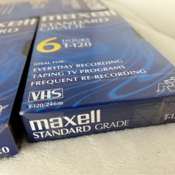 Maxell Video Cassette VHS T-120 6HRS Tapes NWT 3PC Bundle - Picture 3 of 13